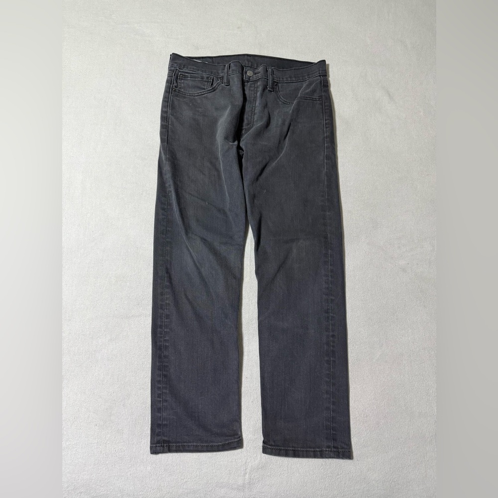 Levis 502 Jeans Mens 33x27 Gray‎ Regular Tapered Mid Rise Dark Wash Denim